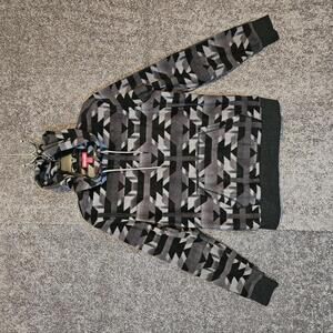 Boy's Union Bay Fleece Hoodie Camo Black/Grey. NWT. S